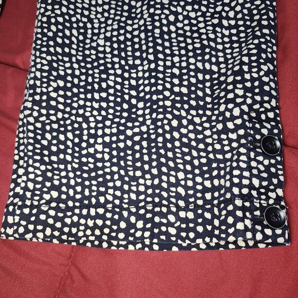 LOFT Original Crop Pants Women Size 14 Navy White Print Stretch Ann Taylor Loft - Picture 9 of 12
